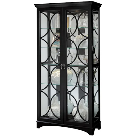 Oxford Black Two Front Opening Curio Cabinet